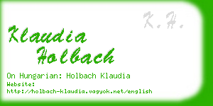 klaudia holbach business card